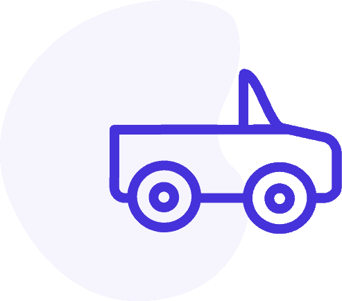 Icon for ATV insurance with blue ATV logo