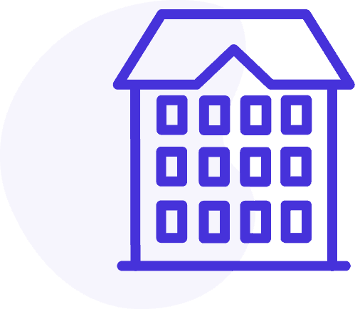 icon for condo insurance with blue condo building logo