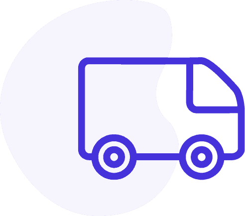 icon for mobile home insurance with blue outlined mobile home logo