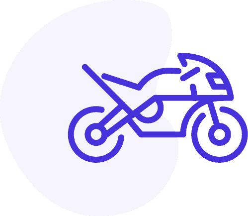 Motorcycle Icon with blue motorcycle