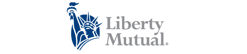 liberty mutual insurance company logo with grey text and blue statue of liberty